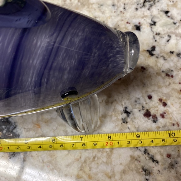 HQT Hand Blown / Made Glass Fish by HQT 9” Long - Picture 10 of 10